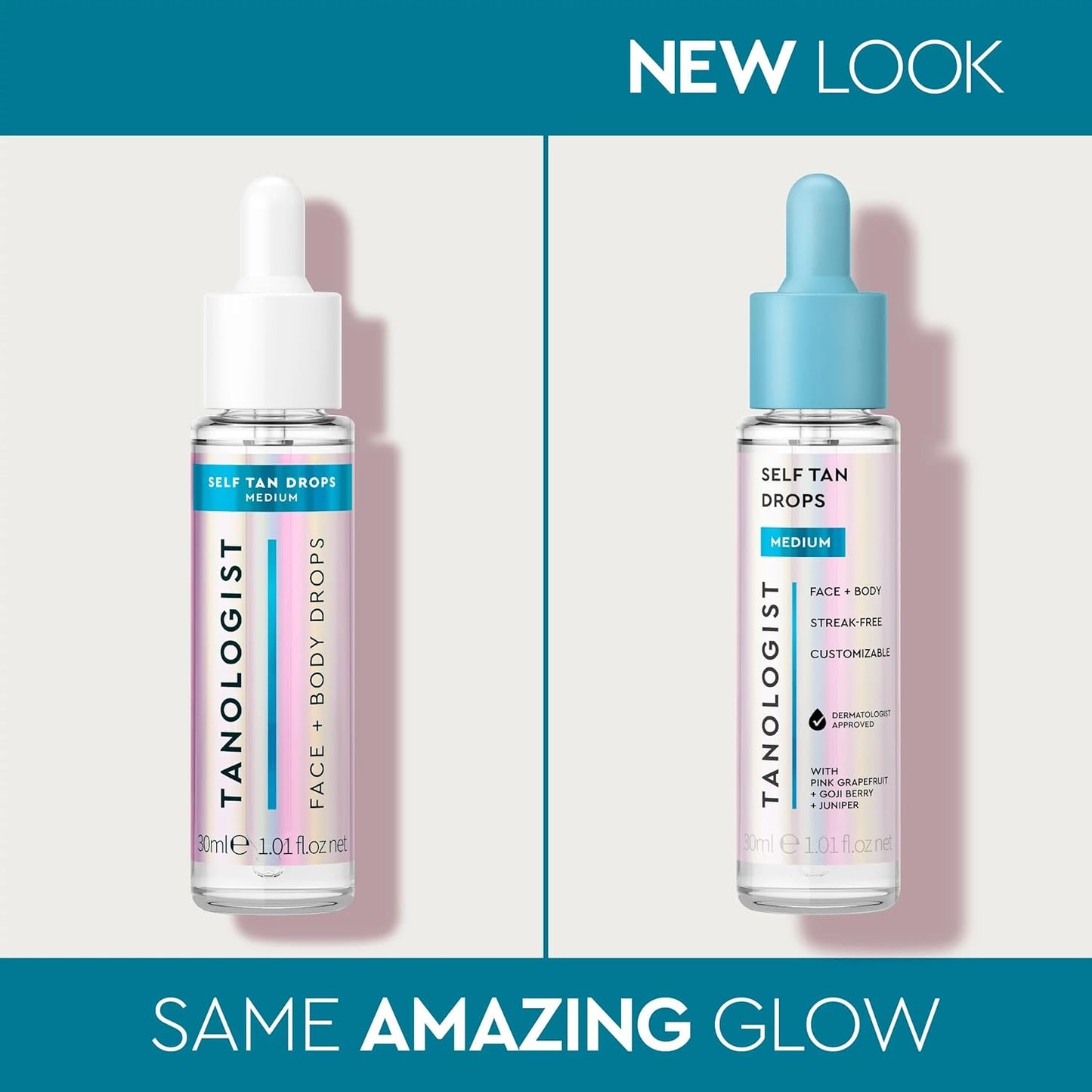 Medium Self Tan Drops, Streak-Free Body & Face Tanning Drops, No Fake Tan Smell, for Moisturizer & Lotion, Bronzing Face Tanner, Skincare Ingredients, Vegan, 1.01 Fl. Oz/30 Ml Bottle