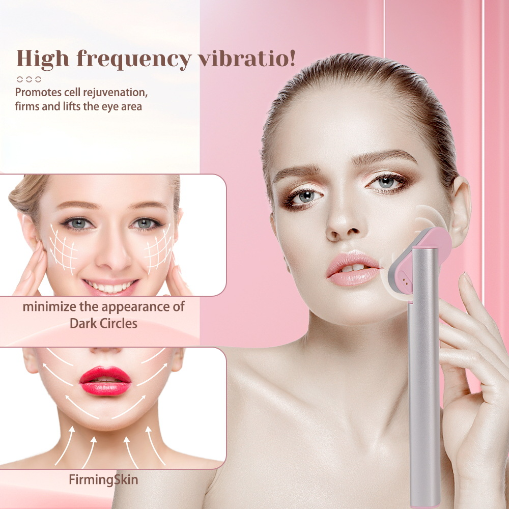 Taviona™ Bright-Eye Sonic Revitalizer device with sleek design and control buttons for eye skincare treatment.