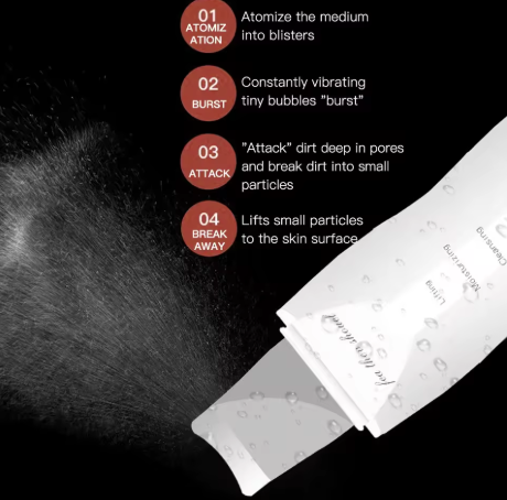 Taviona™ Deep Pore Sonic Scrubber with rotating brush head for deep facial cleansing and skin exfoliation.