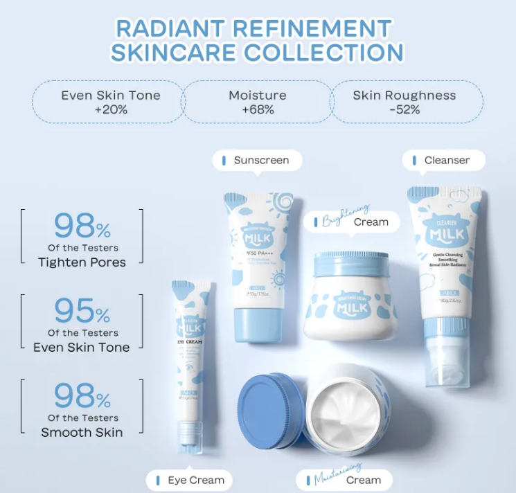 Taviona™ Clinical Milk-Barrier 5-Piece System with bottles, nipples, and accessories for infant feeding and milk storage.