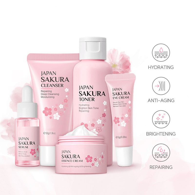 Sakura Glass Skin Ritual — Complete 5-Piece Collection