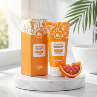 Taviona™ Vitamin C Radiance Peel showing a jar of brightening skincare product with citrus slices and a clean background.