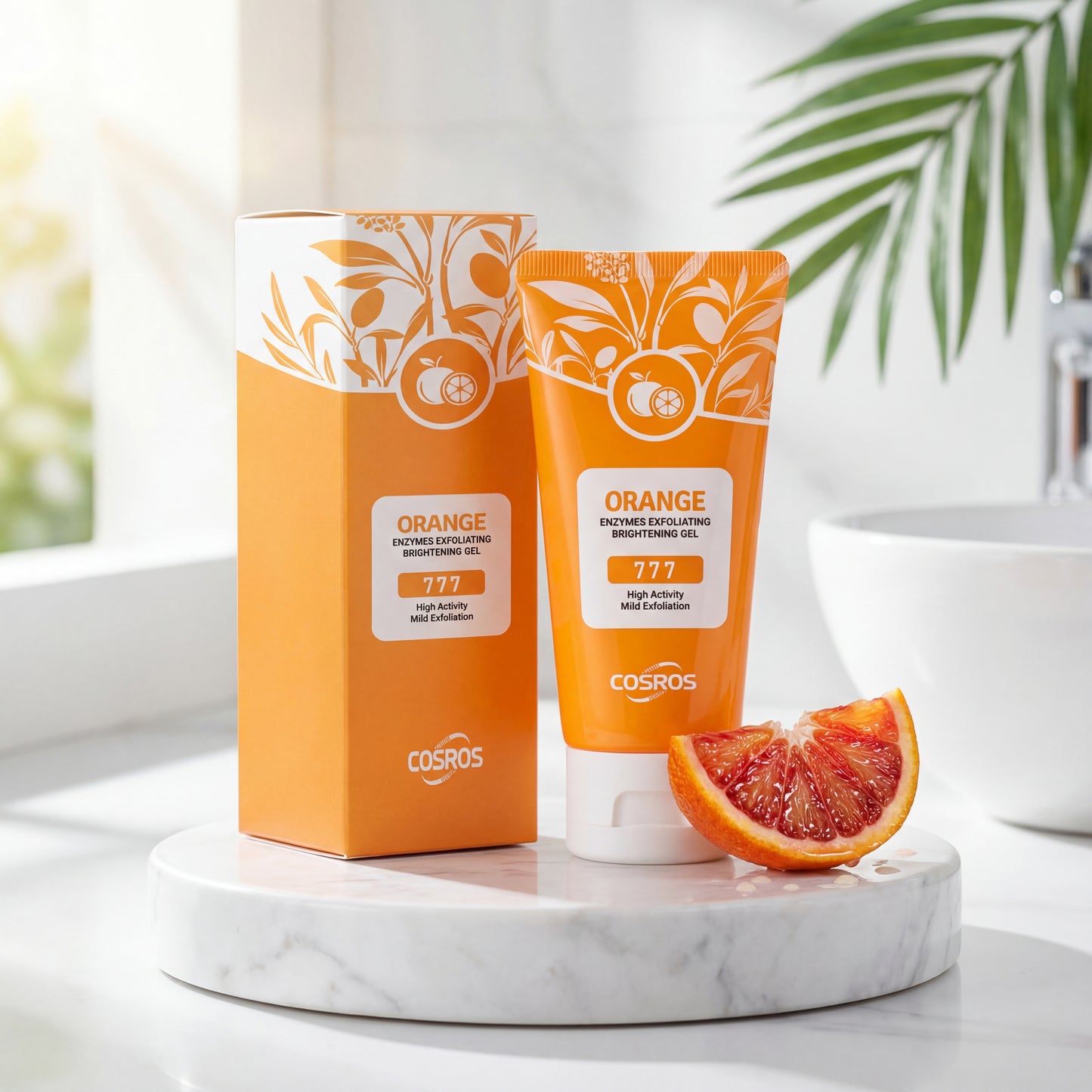 Taviona™ Vitamin C Radiance Peel showing a jar of brightening skincare product with citrus slices and a clean background.