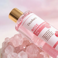 Taviona™ Rose Quartz 7-Day Glow Oil bottle with rose quartz crystals and natural ingredients for radiant skin.