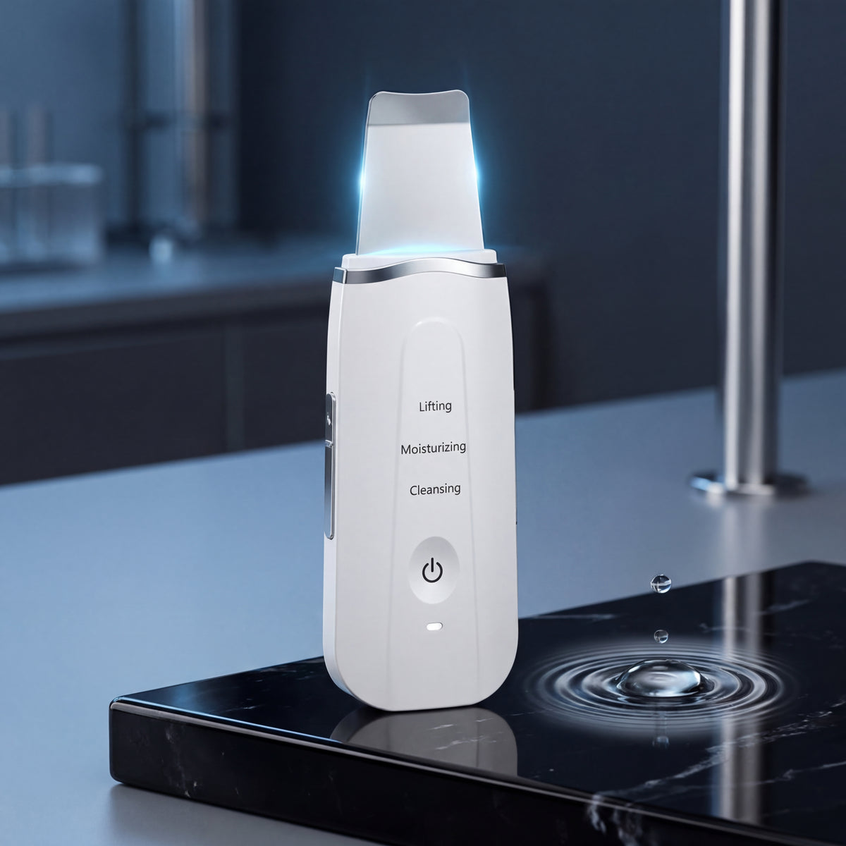 Taviona™ Deep Pore Sonic Scrubber with a sleek handle and brush head for deep facial cleansing and gentle skin exfoliation.